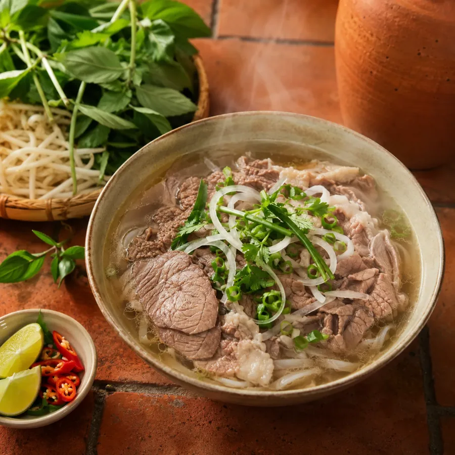 Không gian quán buổi tối